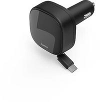 Hama GaN samochodowa 30W PD/QC z zwijanym kablem, 2x USB-C, biały 201958