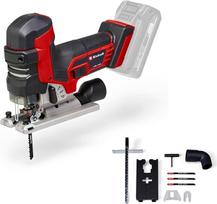 "Einhell Professional" belaidis akumuliatorinis dygiavimo pjūklas TP-JST 18/135 Li BL Power X-Change (18 V, 135 mm pjovimo gylis medienoje, 26 mm pakėlimo aukštis, bešepetėlinis, T formos rankena, 3 x pjovimo diskas, be akumuliatoriaus)