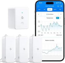 "GoveeLife WiFi" patalpų drėgmės matuoklis/termometras, 3 pakuotės, išmanusis temperatūros ir drėgmės matuoklis su programėlės pranešimais ir duomenų saugojimu, tinkamas šiltnamiams, vyno rūsiams