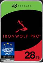 "Seagate IronWolf Pro" 28 TB, NAS vidinis kietasis diskas, 9 cm, 7200 aps./min, CMR, 512MB spartinančioji atmintinė, SATA 6GB/s, įskaitant gelbėjimo paslaugą (ST28000NTZ00)
