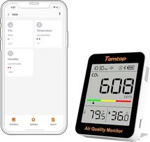 "Temtop C1+" CO2 matuoklis su programėle, "Bluetooth" termometras, higrometras su CO2 matavimo funkcija, temperatūros ir drėgmės jutiklis, išmanusis monitorius, skirtas patalpoms, biurui, svetainei, mokyklos kambariui