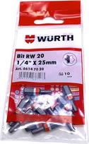 "Würth" 10x RW® 20 1/4 colio x 25 mm antgaliai RW® 20 Drive, tinkantys "Würth" varžtams 06147020 (10x RW20 antgaliai)