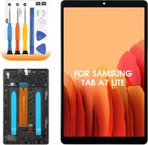 (Netinka SM-T220) "Samsung Tab A7 Lite" LCD ekranas "Samsung Galaxy Tab A7 Lite SM-T225" LCD ekranas "Samsung Galaxy Tab A7 Lite SM-T225" pakaitinis ekranas Skaitmeninis jutiklinis ekranas, tvirtinamas su įrankiais, juodas su rėmeliu