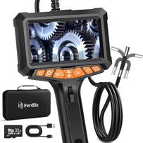 1080P endoskopo kamera su judančia galvute, 5 colių LCD ekrano endoskopo kamera su šviesa, 270° besisukanti endoskopo kamera, 8 mm vamzdelio kamera, IP67 tikrinimo kamera, kanalų kamera su 32GB SD kortele