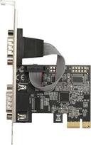 2 prievadų PCI Express RS232 DB9 serijinio prievado kortelė XP, Vista, 7, 8.x, 10, 11 32/64bit Linux, Serial PCIe Expansion Card, PCIe Serial Host Controller Card