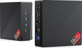 ACEMAGICIAN AM06Pro mini kompiuteris, AMD Ryzen 5 7430U (6C/12T, iki 4,3 GHz), 16GB DDR4, 512GB M.2 SSD Mikro kompiuteris su "Windows 11 Pro" | 4K trigubas ekranas | Type-C | Dual Ethernet | WiFi 6 | BT 5.2