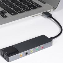 ASHATA 7.1 USB garso plokštė, išorinė garso plokštė nešiojamajam kompiuteriui su skaitmenine SPDIF garso išvestimi, didelė raiška, skirta žaidimų nešiojamajam kompiuteriui, asmeniniam kompiuteriui, sidabrinė