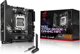 ASUS ROG Strix B650E-I Gaming WiFi pagrindinė plokštė AMD AM5 lizdas (Ryzen 7000, Mini-ITX, DDR5 atmintis, 10+2 maitinimo pakopos, USB 3.2 Gen 2 Type-C, PCIe 5.0, Q-Release, WiFi 6E, Aura Sync)