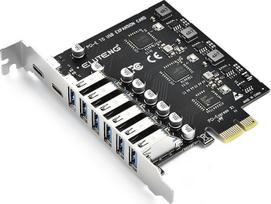 ELUTENG PCIe į USB 3.2 Gen 2 kortelė su 5Gb/s 8 prievadų (2 C tipo + 6 x A tipo) išplėtimo kortele, vidinis keitiklis USB3 PCI Express kortelė staliniam kompiuteriui, palaiko Windows 11/10/8.1/8/7/XP/Vista