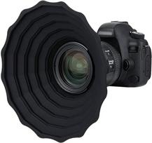 JJC Silikoninis objektyvo gaubtas "Canon Nikon" DSLR fotoaparato objektyvo išorinis skersmuo 73 mm ~ 88 mm, stiklo lango fotografijos priedai, sulankstomas objektyvo gaubtas, objektyvo apsauga - L