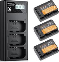 K&F CONCEPT NP-FZ100 fotoaparato baterijos (3 vnt.) su 3 lizdų įkrovikliu, 2280 mAh baterijos, skirtos "Sony Alpha A7III, A7IV, A7R III/A7R3, A7RIV, A7RV, A7C, A7S III/A7S3, A9, A9II, A6600, A9R, A9R 9S, 9S, FX3, FX30, ZV-E1, ZV-E10ii