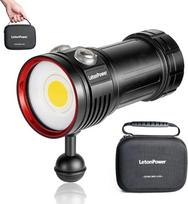 L12 8000 liumenų nardymo lempa - profesionali povandeninė vaizdo lempa su 90 CRI, CCT 6500K, USB-C įkraunama, skirta nardymui / povandeninei fotografijai / videografijai (IP68, 100 m gylis)