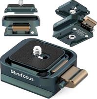 MINIFOCUS greito atleidimo plokštelių rinkinys, fotoaparato trikojo laikiklis "Arca Swiss" su 1/4" varžtu, greitas surinkimas su 1/4" - 3/8" gimbalų slankikliais, "Sony/Nikon/DJI/Fuji" trikojo adapteris