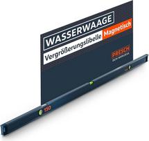 Presch Magnetinis gulsčiukas, 150 cm, atsparus dužimui, plataus kampo gulsčiukas su 2 % nuolydžio ekranu, vertikalaus matymo funkcija dėl stebėjimo langelio, naujoviški neslystantys galiniai dangteliai ir tikslūs matavimai.