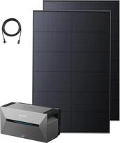 "Anker SOLIX Balcony Power Station" su saugykla (890W | 1600Wh), "Solarbank 2 E1600 Pro" (1600Wh), 2× RS40T dvipusis saulės kolektorius (445W), N tipo dvipusis saulės kolektorius, 4 MPPT, 9,6 kWh talpa, Plug & Play