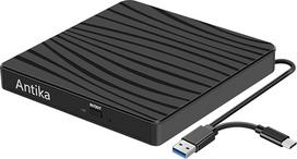 "Antika" išorinis DVD diskas USB 3.0 Type-C Nešiojamasis CD DVD įrašymo įrenginys Optinis diskas DVD diskas DVD/CD +/-RW Išorinis CD diskas nešiojamajam kompiuteriui su Win11/Win10/Win8/Apple MacPro/MacBook/OS