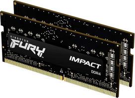 "Kingston Fury Impact" 32GB (2x16GB) 3200MHz DDR4 CL20 atminties rinkinys nešiojamiesiems kompiuteriams su 2 KF432S20IBK2/32