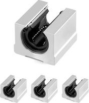 "QWORK" stumdomas blokas, 4 vienetai SBR20UU 20 mm CNC linijinių rutulinių guolių blokas Aliuminio lydinio Plummerio bloko guolis, linijinis rutulinis guolis, judantys rutuliniai stumdomieji blokai, skirti 3D spausdintuvams, graviravimo mašinoms