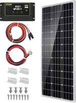 10W, 20W, 100W, 12V monokristalinių saulės kolektorių rinkinys su 10A, 20A saulės įkrovimo valdikliu + saulės kabelio prailginimas, skirtas nameliams ant ratų, valtims, išjungtai sistemai, 12 voltų akumuliatoriams