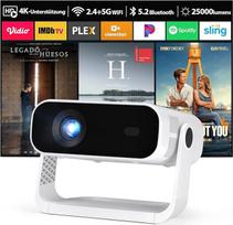 2026 Išmanusis mini projektorius, integruota programėlė, "Android 14", "Full HD 1080P", palaiko 4K dekodavimą, 25 000 liumenų, automatinis lizdinės plokštumos koregavimas, "WiFi 6" ir BT5.2, 4K namų kino projektorius mobiliajam telefonui / HDMI