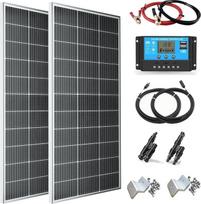 300 W saulės kolektorių rinkinys 12 V monokristalinis 2 x 150 W saulės modulis + 30 A 12 V / 24 V saulės įkrovimo valdiklis + saulės kabelis Saulės sistema Motorhome Pilnas rinkinys 12 V akumuliatorių namams Balkonas Karavano stogas