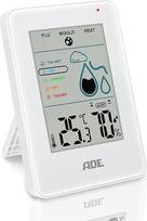 ADE Skaitmeninis vidaus drėgmės matuoklis su pelėsio signalu | Drėgmės matuoklis su termometru | Didelis LCD ekranas | Baltas