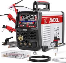 ANDELI 6-in-1 daugiafunkcinis suvirinimo aparatas 230V kombinuotas įrenginys - impulsinis MIG/HF TIG/Plazminis pjaustytuvas 160A, IGBT suvirinimo aparatas aliuminiui / plienui / nerūdijančiajam plienui, suvirinimui anglimi ir elektroniniu būdu