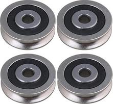 CNBTR 4 vnt. pakuotė U tipo guolių skriemulio ratukas 6 x 30 x 8 mm apkrova 355 kg sidabrinės spalvos, skirtas durims ir langams
