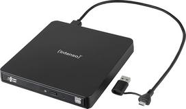 Intenso EOD 400D Slim USB 3.2 išorinis CD/DVD diskų įrašymo įrenginys, skirtas nešiojamiesiems ir staliniams kompiuteriams, iMac, MacBook, Windows, MacOS, su nemokama "Ashampoo Burning Studio" įrašymo programine įranga - juodas
