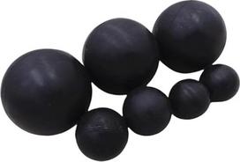 Juodos spalvos kietos gumos šokinėjantys treniruočių kamuoliai, kurių skersmuo nuo 1 mm iki 120 mm (2.30 mm)