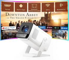 Mini projektorius ir oficiali licencijuota programėlė: "XuanPad White Smart Projector" 4K palaikomas 20000 liumenų su "WiFi" ir "Bluetooth", nešiojamasis vietinis 1080P lauko projektorius su 360° stovu