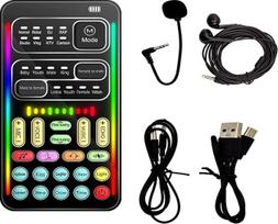 Nešiojamasis balso keitiklis, nešiojamasis mikrofono balso keitiklis su keliais garso efektais ir mikrofono ausinėmis, daugiafunkcinė "Sound Live" garso kortelė PS4/Xbox One/Phone/Computer/PC/Tablet