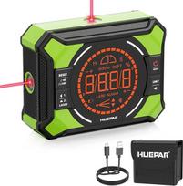 Skaitmeninis matuoklis, "Huepar 3-in-1" skaitmeninis LCD inklinometras su lazerine niveliavimo funkcija, kampų matavimo prietaisas, inklinometras su lazeriu, kampų matavimo prietaisas, spiritinis gulsčiukas, IP54 atsparus vandeniui