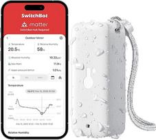 SwitchBot termometras-higrometras, skirtas patalpoms ir lauke, "Bluetooth" termometras, drėgmės matuoklis, tikslus termo-higrometras su programėle, duomenų saugykla, skirtas šiltnamiui, vyno rūsiui