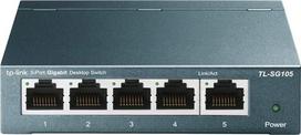 TP-Link TL-SG105 5 prievadų gigabitinio tinklo komutatorius (iki 2000Mbps dvipusio duomenų perdavimo režimu, ekranuoti RJ-45 prievadai, metalinis korpusas, optimizuotas duomenų srautas, IGMP snooping, nevaldomas, be ventiliatoriaus), mėlynas metalinis