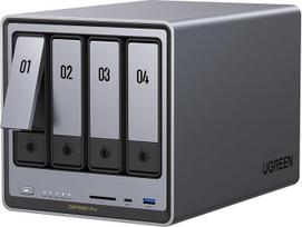 UGREEN NASYNC DXP4800 Pro, 4 lizdų stalinis NAS, "Intel i3-1315U" 6 branduolių procesorius, 8GB DDR5 RAM (iki 96GB), 128GB SSD, 1 × 10GbE, 1 × 2,5GbE, 2 × M.2 NVMe lizdai, HDMI 4K (be kietojo disko)