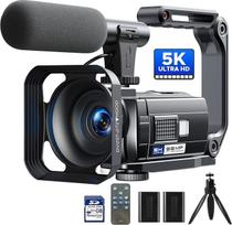 Vaizdo kamera Vaizdo kamera 5K Vlog kamera su 16X skaitmeniniu priartinimu, naktinis matymas, 56MP 3 colių 270° kampu besisukantis jutiklinis ekranas, "WiFi" interneto kamera Vaizdo kamera su 64GB SD kortele, nuotolinio valdymo pultu, mikrofonu