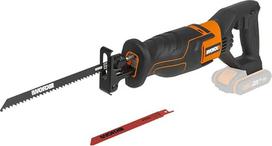 WORX WX500.9 20 V akumuliatorinis suktuvinis pjūklas, galingas suktuvinis pjūklas su ergonomišku dizainu, kintamu greičiu (įskaitant medienos ir metalo pjūklo ašmenis, be akumuliatoriaus ir įkroviklio)