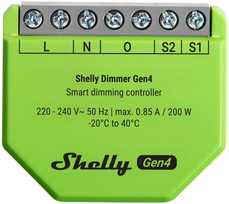 Shelly Dimmer GEN4 Išmanusis 1 kanalo Wi-Fi, Zigbee dimeris