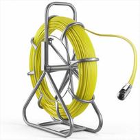 Stiklo pluošto kabelių traukimo juosta, 100 m 6.3 mm vielos traukiklis su stovu ir užrakinimo mechanizmu, sienoms grindims elektros vamzdžiams, nelaidus kanalų strypas, kabelių tiesimo įrankis