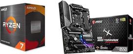 "AMD Ryzen 7 5800X" dėžutė ir MSI MAG B550 Tomahawk, AMD AM4 DDR4 M.2 USB 3.2 Gen 2 HDMI ATX žaidimų pagrindinė plokštė AMD Ryzen™ 5000 procesoriai