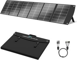 "Ecosonique" 200 W sulankstoma saulės baterija, monokristalinė saulės baterija su USB-C 65 W PD3.0, USB-A QC3.0 greituoju įkrovimu, MC4 išėjimais, reguliuojamu stovu, skirta maitinimo stotims, nameliams ant ratų ir lauke