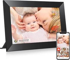 "Frameo" 10,1 colio "WiFi" skaitmeninis nuotraukų rėmelis su 32GB atmintimi, 1280 x 800 IPS jutiklinis ekranas, išmanusis elektroninis nuotraukų rėmelis, montuojamas ant sienos, automatinis pasukimas, nuotraukos / vaizdo įrašai per "Frameo-A