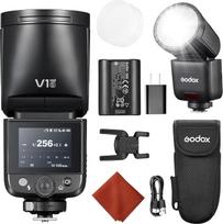 "Godox V1 Mid S" "Sony V1 Mid-S" fotoaparato blykstė 55 Ws apvali galvutė Speedlite TTL mini blykstė su "Hot Shoe" difuzoriumi 2.4G HSS 1/8000s Spalvotas jutiklinis ekranas USB-C baterija Kelionės blykstė A7CII A6700