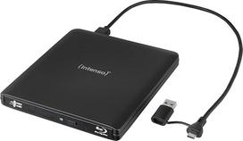 "Intenso EOD 500BD Slim USB 3.2 išorinis "Blu-ray" diskas, skirtas nešiojamajam ir staliniam kompiuteriui, "iMac", "MacBook", "Windows", "MacOS", su nemokama "Ashampoo Burning Studio" įrašymo programine įranga (juodas)