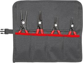 "Knipex" 00 19 57 Vidinės/išorinės tiesios preciziškos replės, juodos/raudonos/sidabrinės spalvos, 4 dalių rinkinys