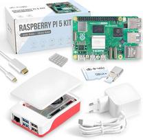 "Raspberry Pi 5" 16GB pradinis rinkinys, 128GB versija, 27 W maitinimo šaltinis, korpusas su ventiliatoriumi, 4K "Micro HDMI" kabelis, 1 m, aliumininis radiatorius