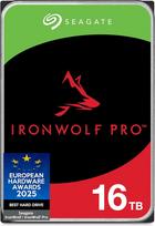 "Seagate IronWolf Pro" 16 TB, NAS vidinis kietasis diskas HDD, 9 cm, 7200 aps./min, CMR, 256MB spartinančioji atmintis, SATA 6GB/s, įskaitant duomenų gelbėjimo paslaugą (ST16000NTZ01)