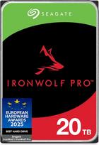 "Seagate IronWolf Pro" 20 TB, NAS vidinis kietasis diskas HDD, 9 cm, 7200 aps./min, CMR, 256MB spartinančioji atmintis, SATA 6GB/s, įskaitant duomenų gelbėjimo paslaugą (ST20000NTZ01)