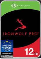 "Seagate IronWolf Pro" 12 TB, NAS vidinis kietasis diskas HDD, 9 cm, 7200 aps./min, CMR, 256MB spartinančioji atmintis, SATA 6GB/s, įskaitant duomenų gelbėjimo paslaugą (ST12000NTZ01)